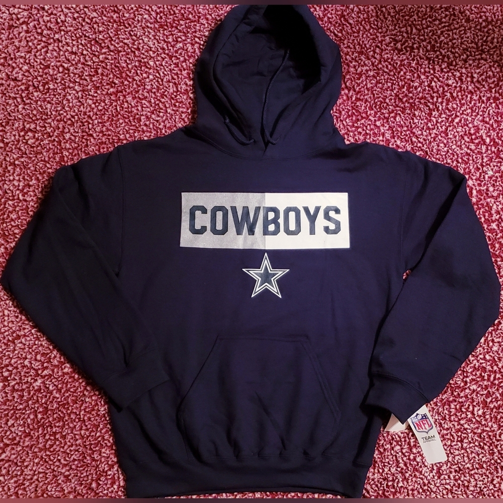 DALLAS COWBOYS Navy Blue Pullover Hoodie (SMALL or LARGE)